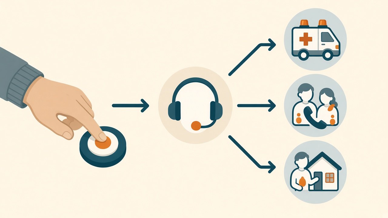 When the button is pressed, the response center follows the contact plan your family sets in advance.